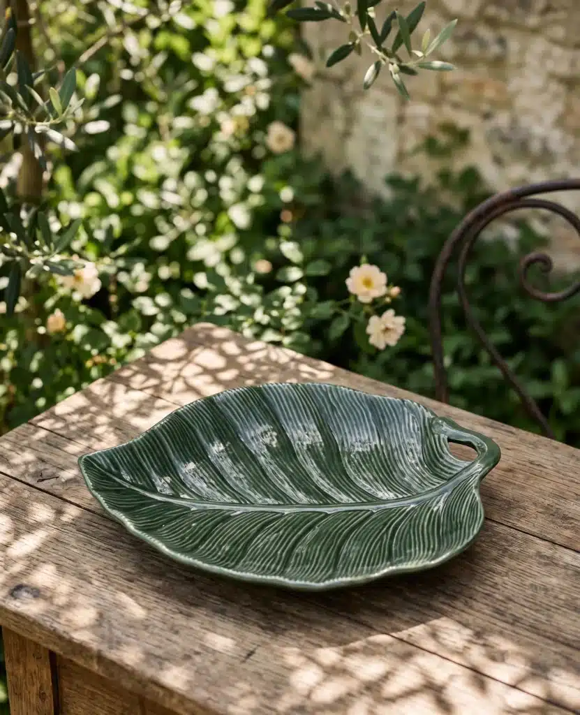 Assiette forme feuille