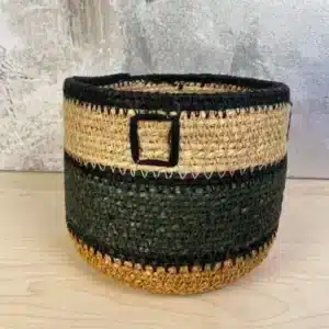 Panier en fibres naturelles vert 12 cm