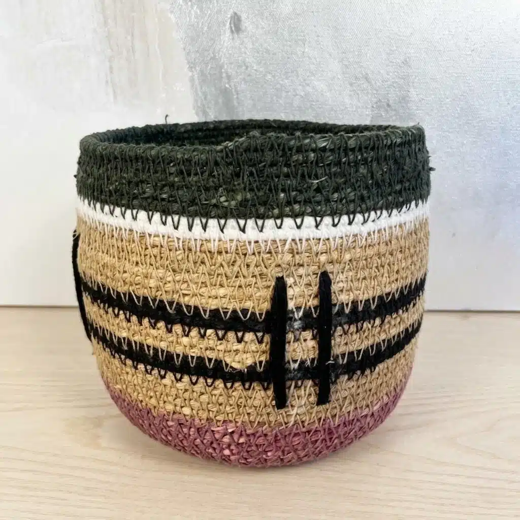 Panier en fibres naturelles violine 12 cm (1)
