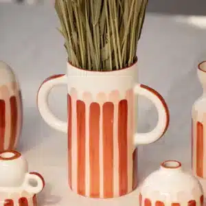 Vase en céramique – Terracotta / Rose – Fait main au Portugal