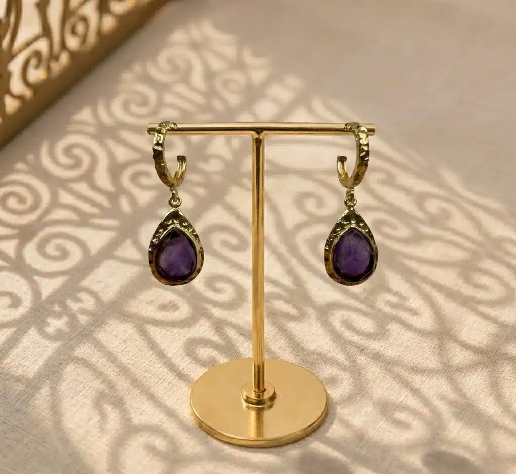 Boucles oreilles Argelouse améthyste 1