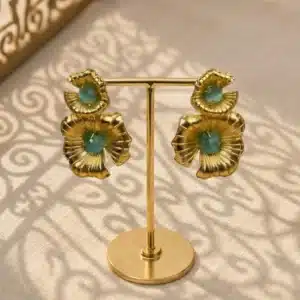 Boucles oreilles Argelouse double fleurs 1