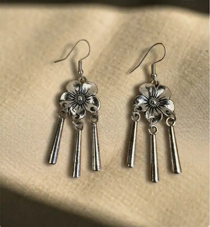 Boucles oreilles Argelouse fleur pampilles