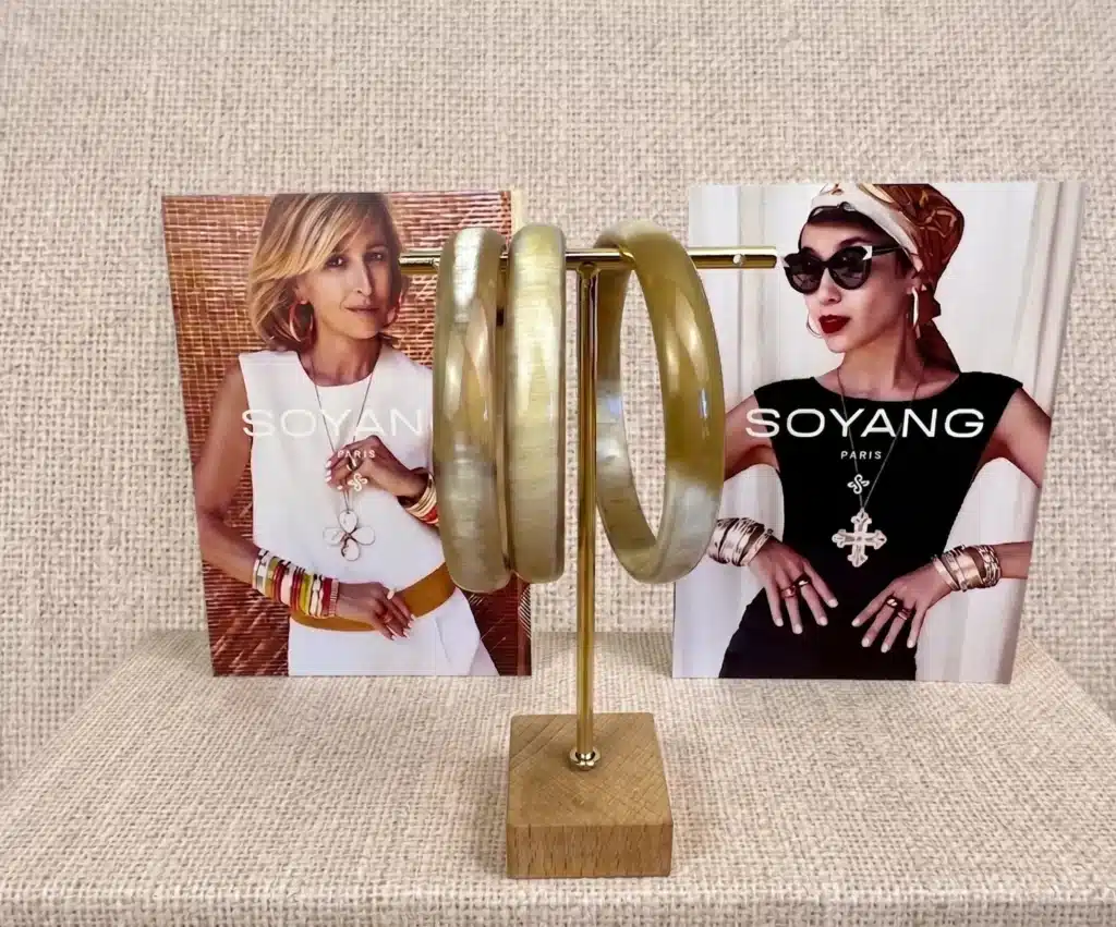 Bracelet en corne de buffle finition corne claire et corne naturelle – SOYANG Paris3