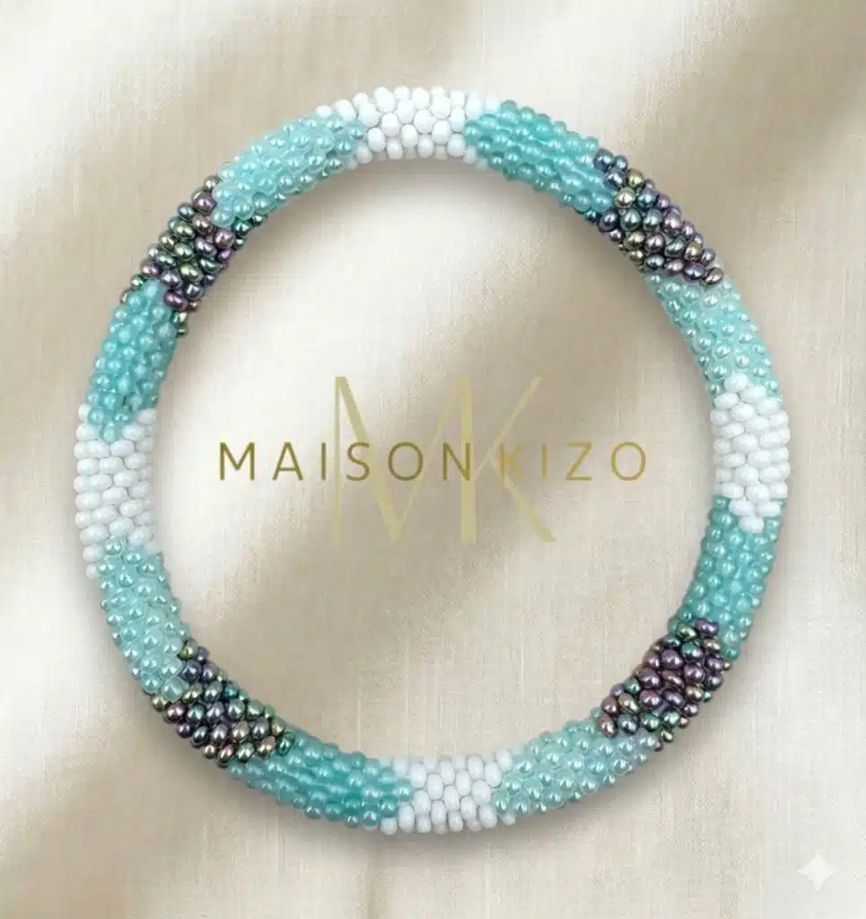Bracelet perlé lagon clair Maison Kizo