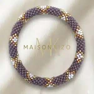 Bracelet perlé prune doré Maison Kizo