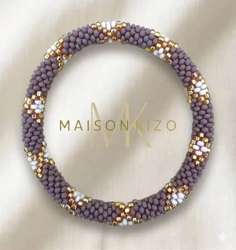 Bracelet perlé prune doré Maison Kizo