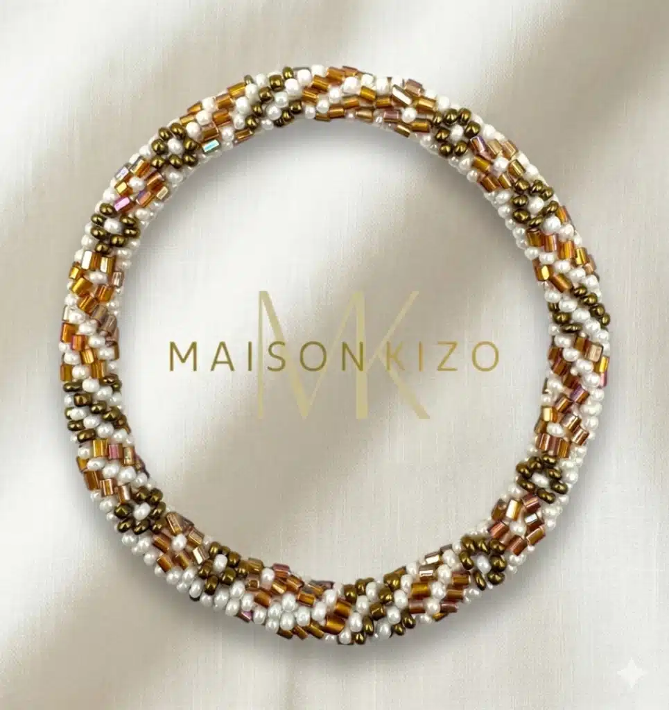 Bracelet perlé sable ambré Maison Kizo