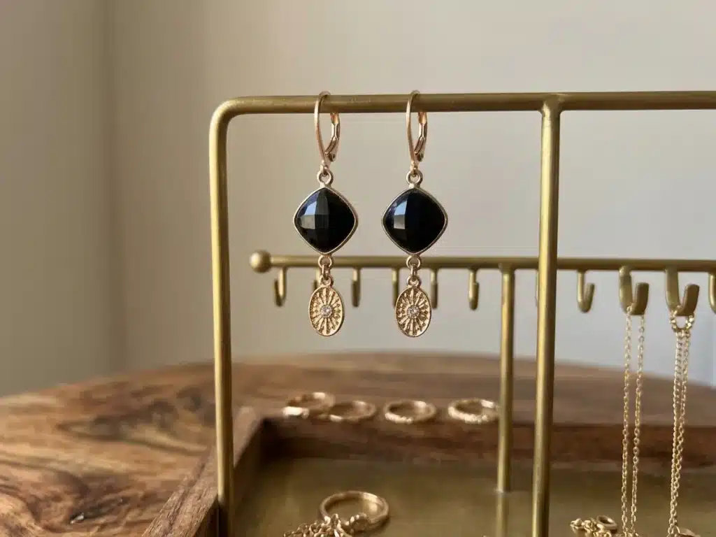 Boucles argelouse onyx noir 1