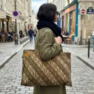 Sac cabas Indonésie orange bleu 1