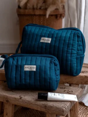 Trousse fait main éthique fibre naturelle blockprint Inde