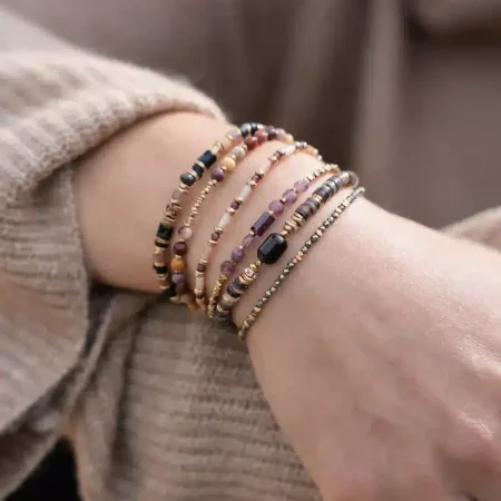 Bracelet artisanal automne – bijou en matières naturelles D'ici ou d'ailleurs